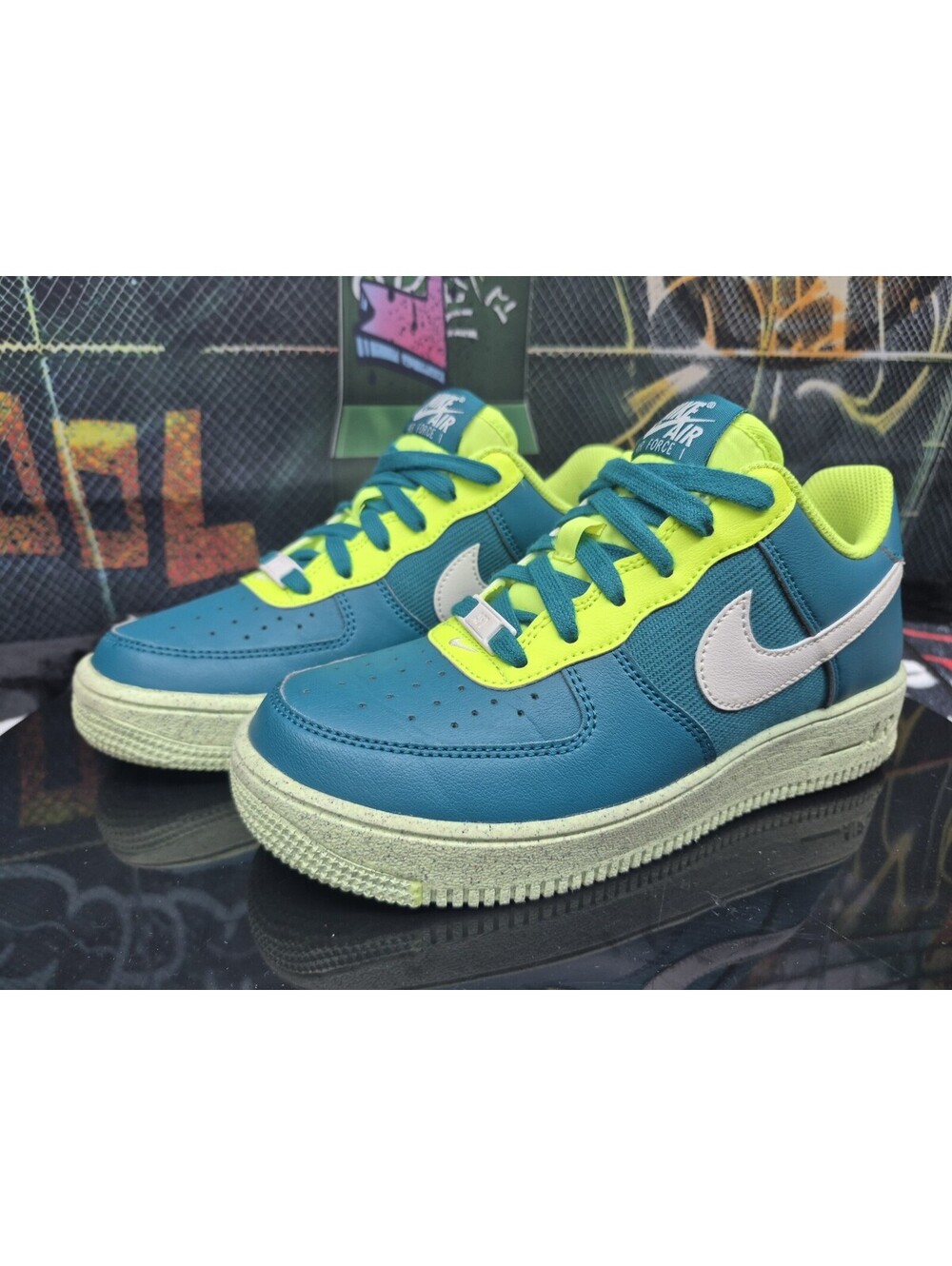 Nike Air Force 1 Crater NN Youth 5Y or 6.5W  Bright Spruce lime worn once